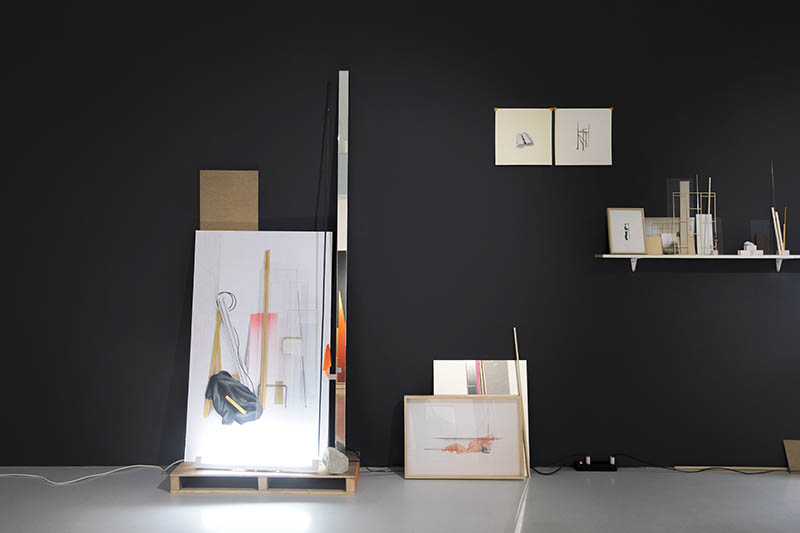 Installation de Virginie Piotrowski, vue de l'exposition "Architectures potentielles" à la Ferme de la Chapelle