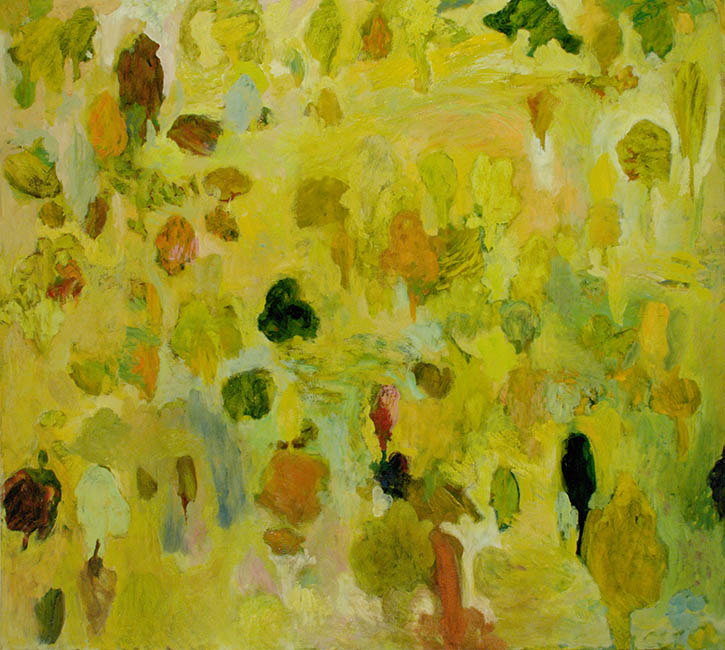 Peinture de Xavier Cardinaux, vue de l'exposition "Vibrations végétales" à la Ferme de la Chapelle