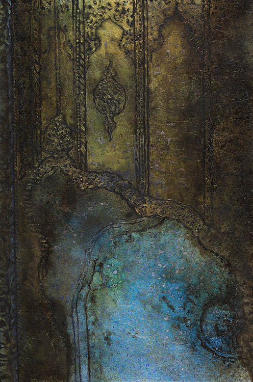 Peinture de Bernard Garo "Harem, bleu d'Orient", vue de l'exposition "Oxymores" à la Ferme de la Chapelle