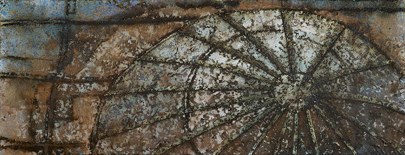 Peinture de Bernard Garo "Articulation du temps absolu", vue de l'exposition "Oxymores" à la Ferme de la Chapelle