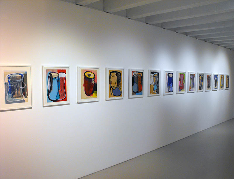 Peintures de Delphine Sandoz, vue de l'exposition "Mémoire du vivant" à la Ferme de la Chapelle