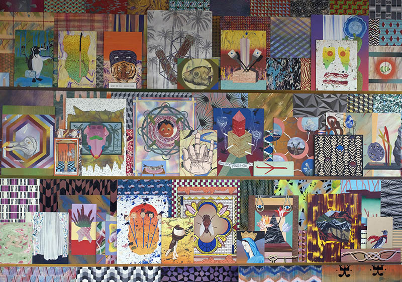 Isabelle Racine et Laura Thiong-Toye, vue de l'exposition "Sacré profane" à la Ferme de la Chapelle
