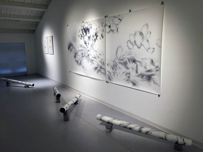 Isabelle Schiper, vue de l'exposition "Espace, espaces" à la Ferme de la Chapelle