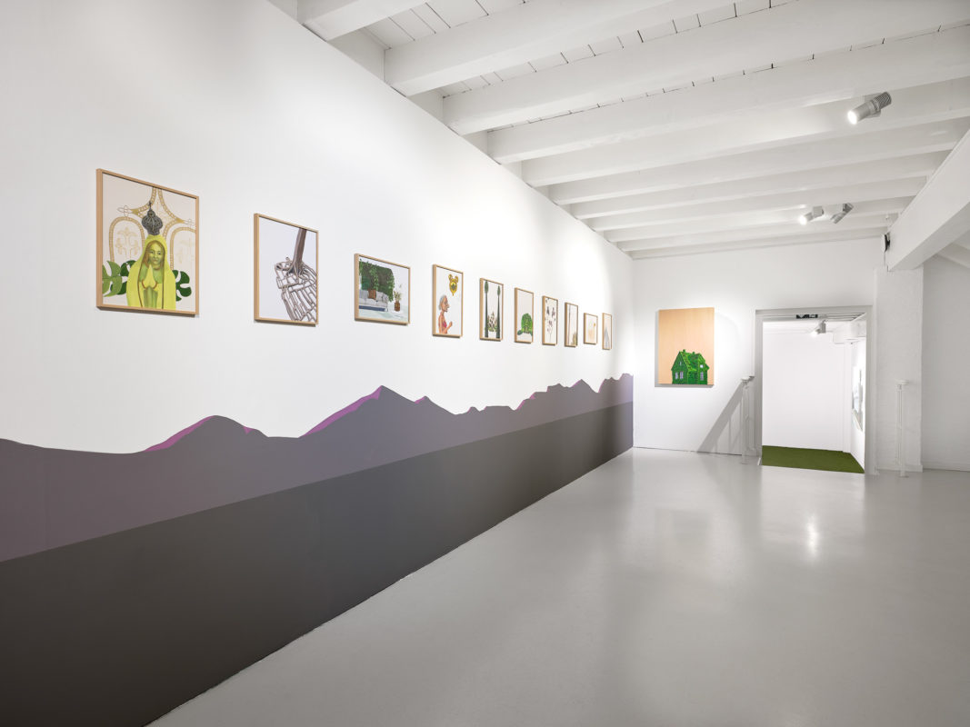 Peintures de de Sylvie Lambert, vue de l'exposition "Synthèse d'une nature" à la Ferme de la Chapelle