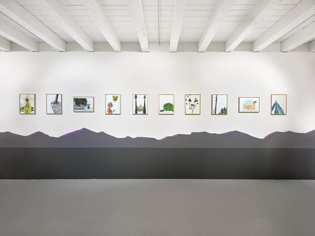 Peintures de de Sylvie Lambert, vue de l'exposition "Synthèse d'une nature" à la Ferme de la Chapelle