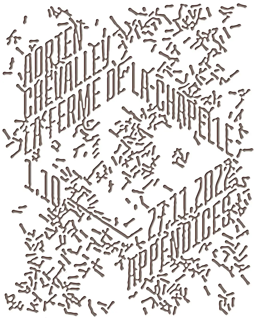 Affiche pour l'exposition d’Adrien Chevalley à la Ferme de la Chapelle.